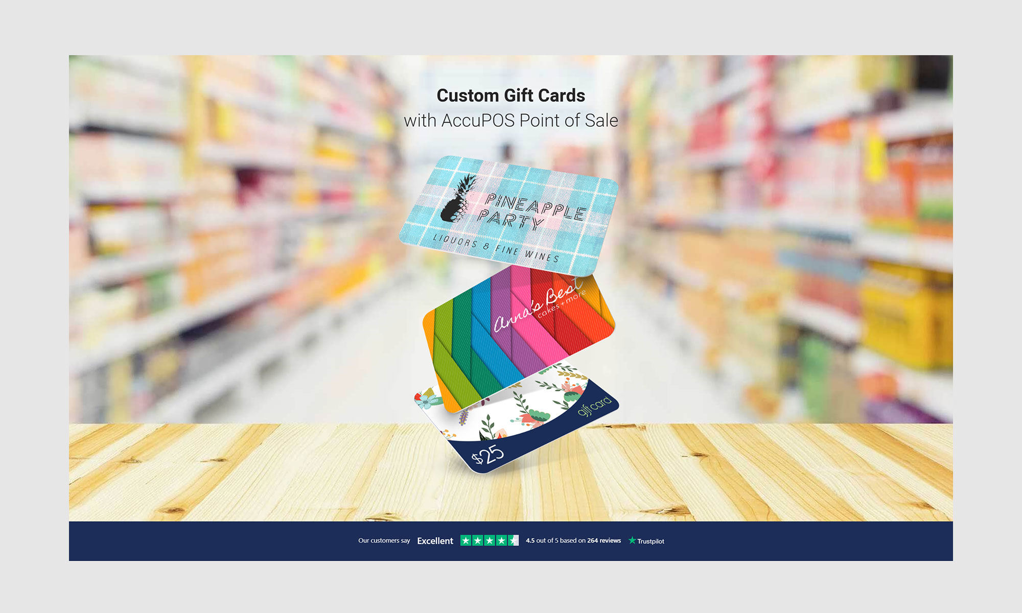 AccuPOS sells custom gift card products for POS customers