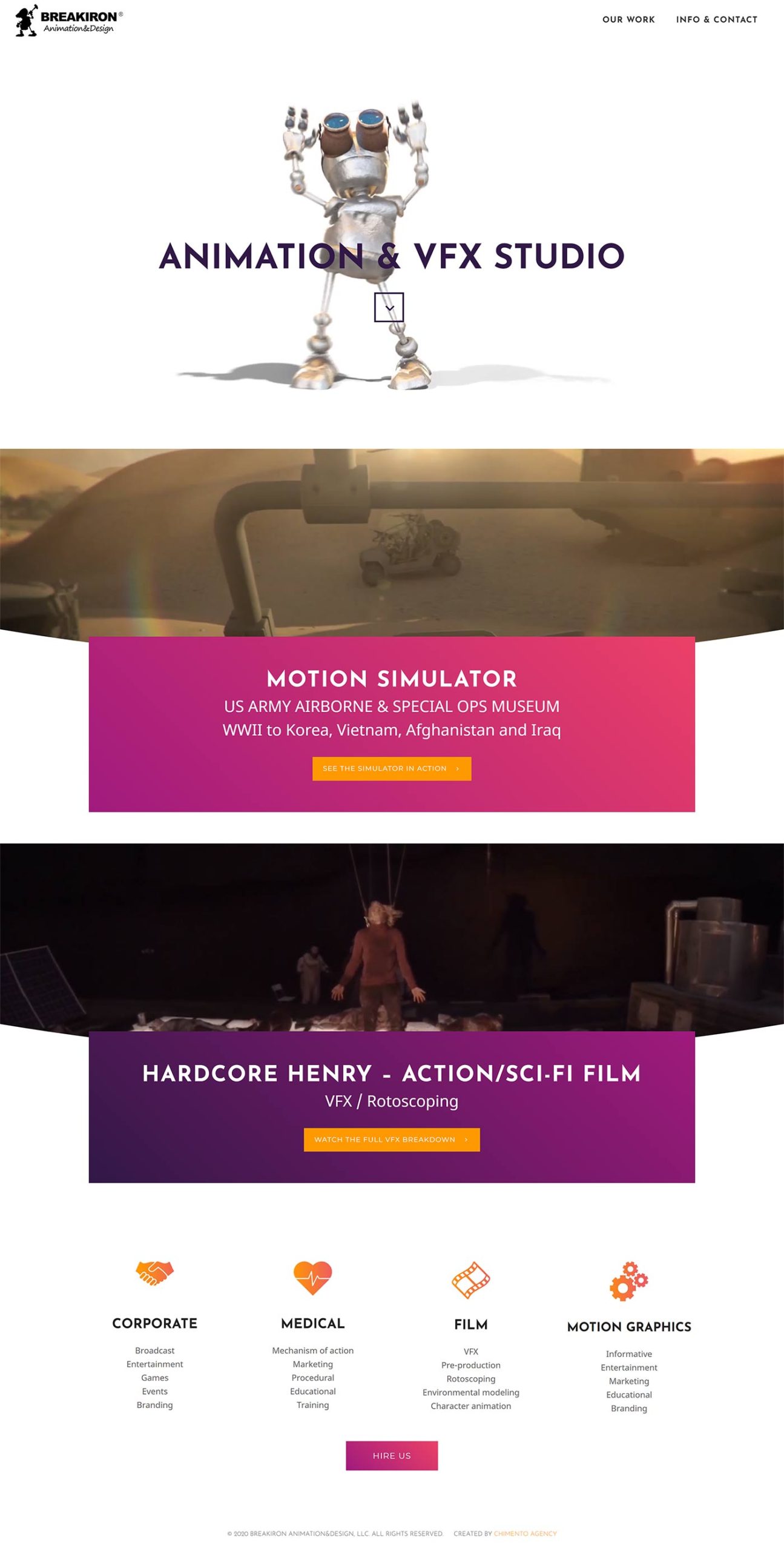 BREAKIRON Animation&Design desktop homepage