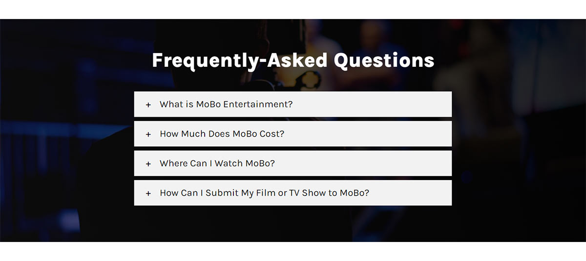 FAQs MoBo Entertainment FAQ block