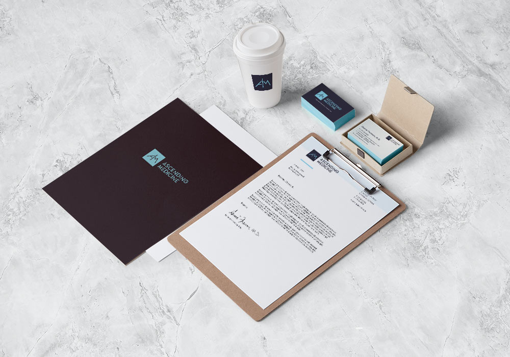 Printed and marketing materials for Ascending Medicine in Beverly Hills, CA