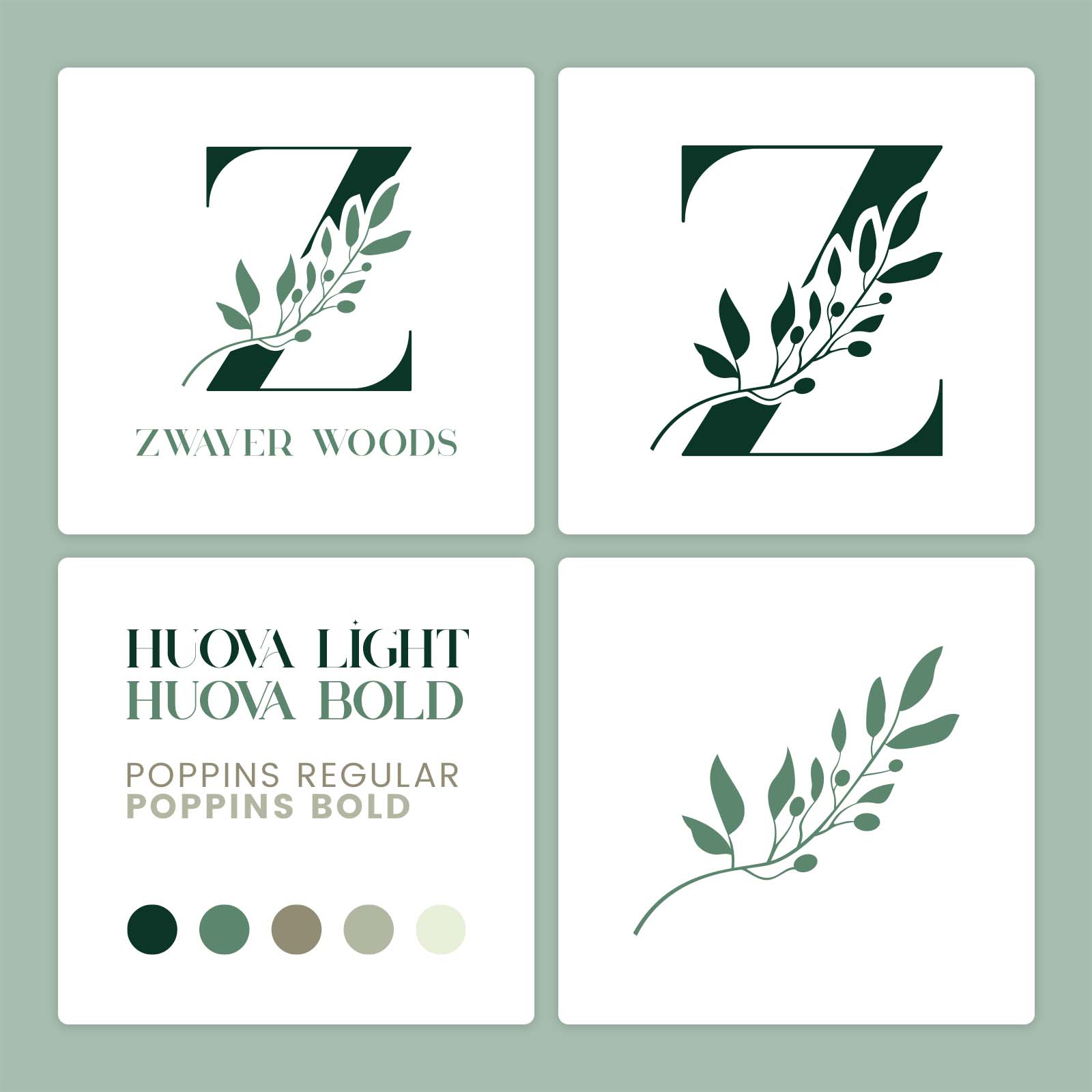 Branding materials and elements for Meadows Custom Homes project