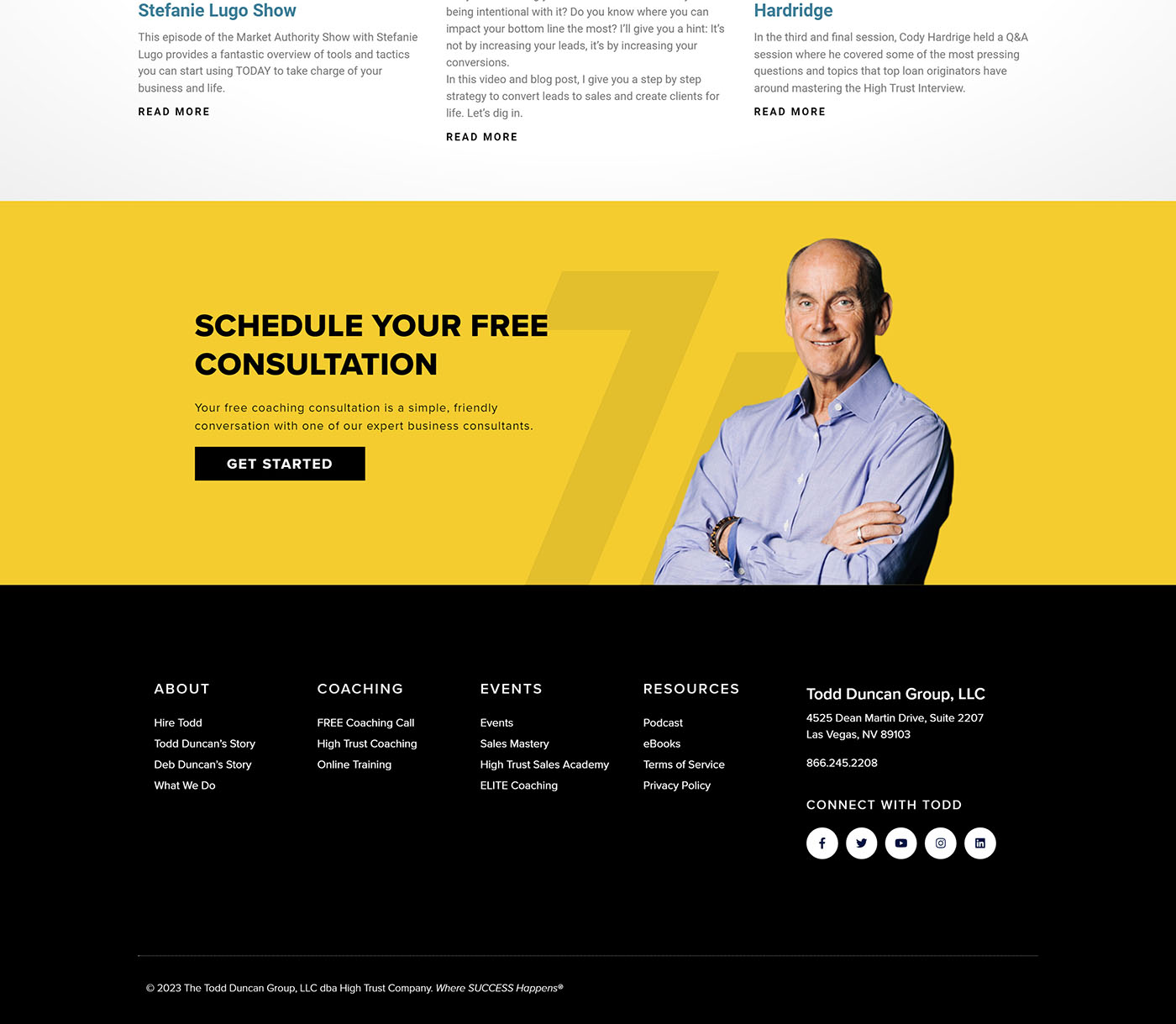 ToddDuncan.com homepage screenshot #3