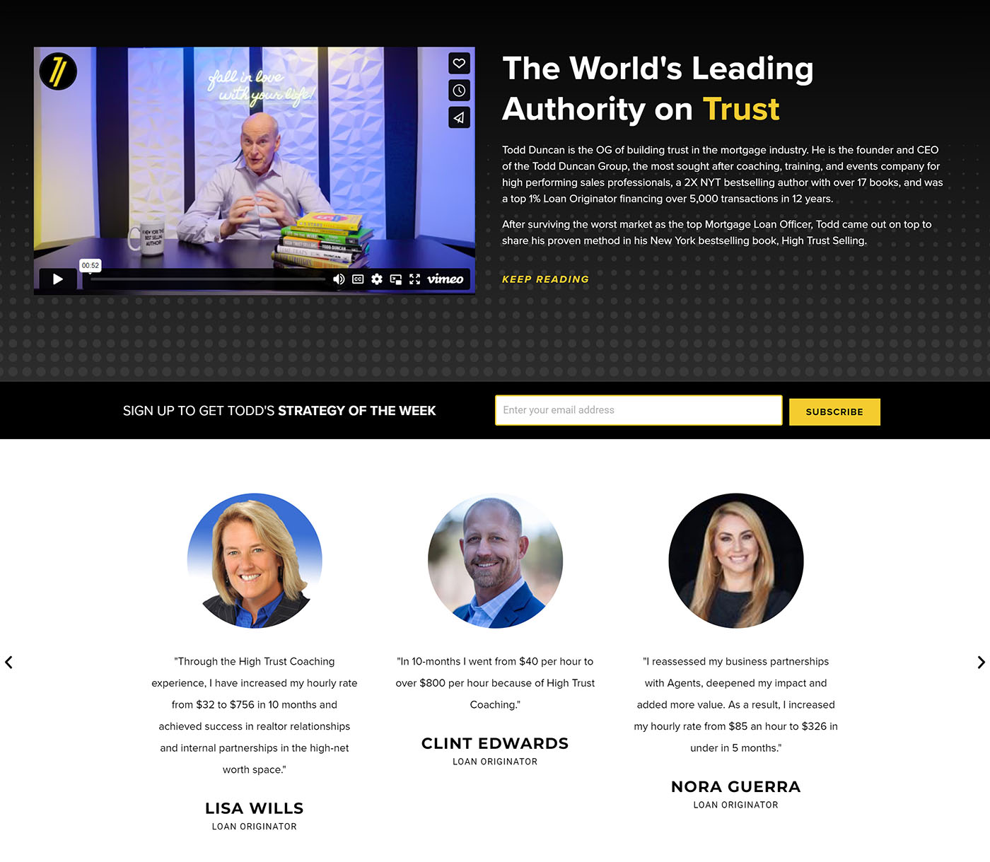 ToddDuncan.com homepage screenshot #2