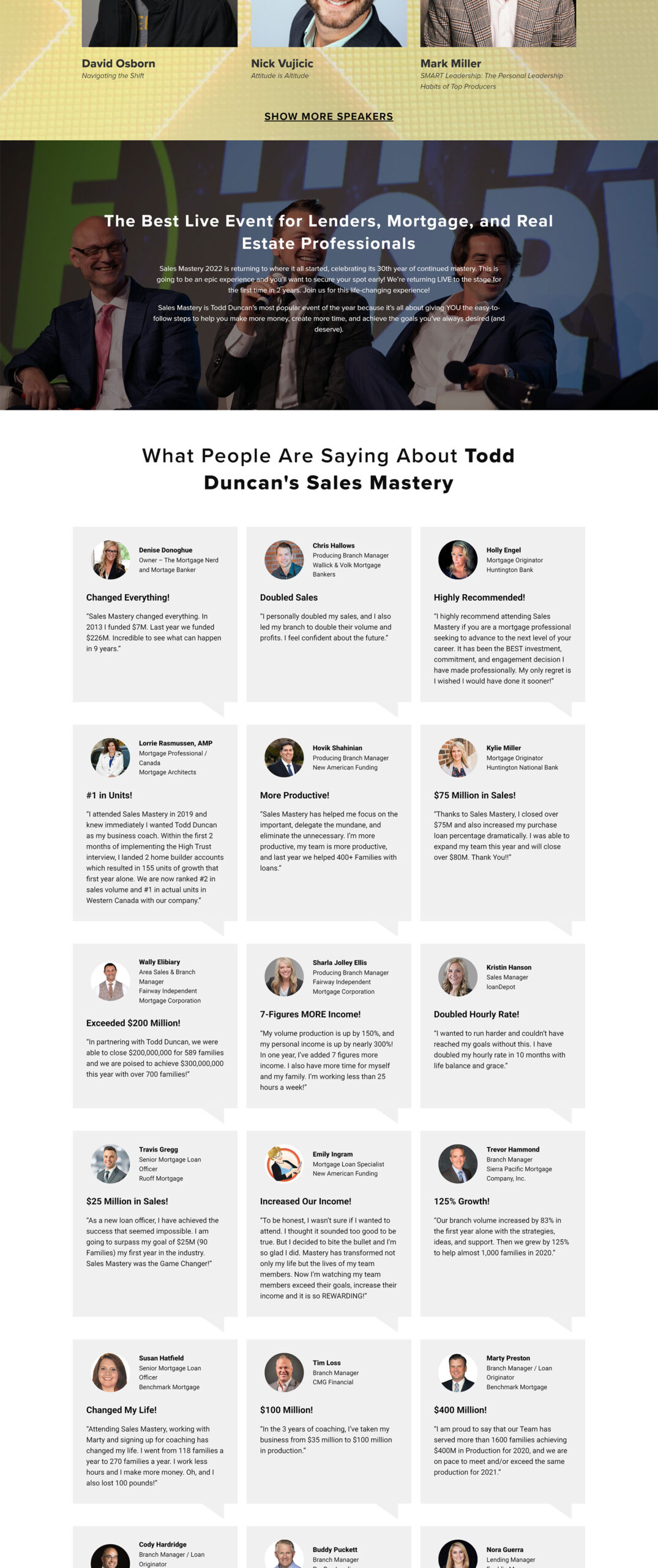 toddduncan.com_sales-mastery_2 Sales Mastery 30th Anniversary webpage screenshot #2