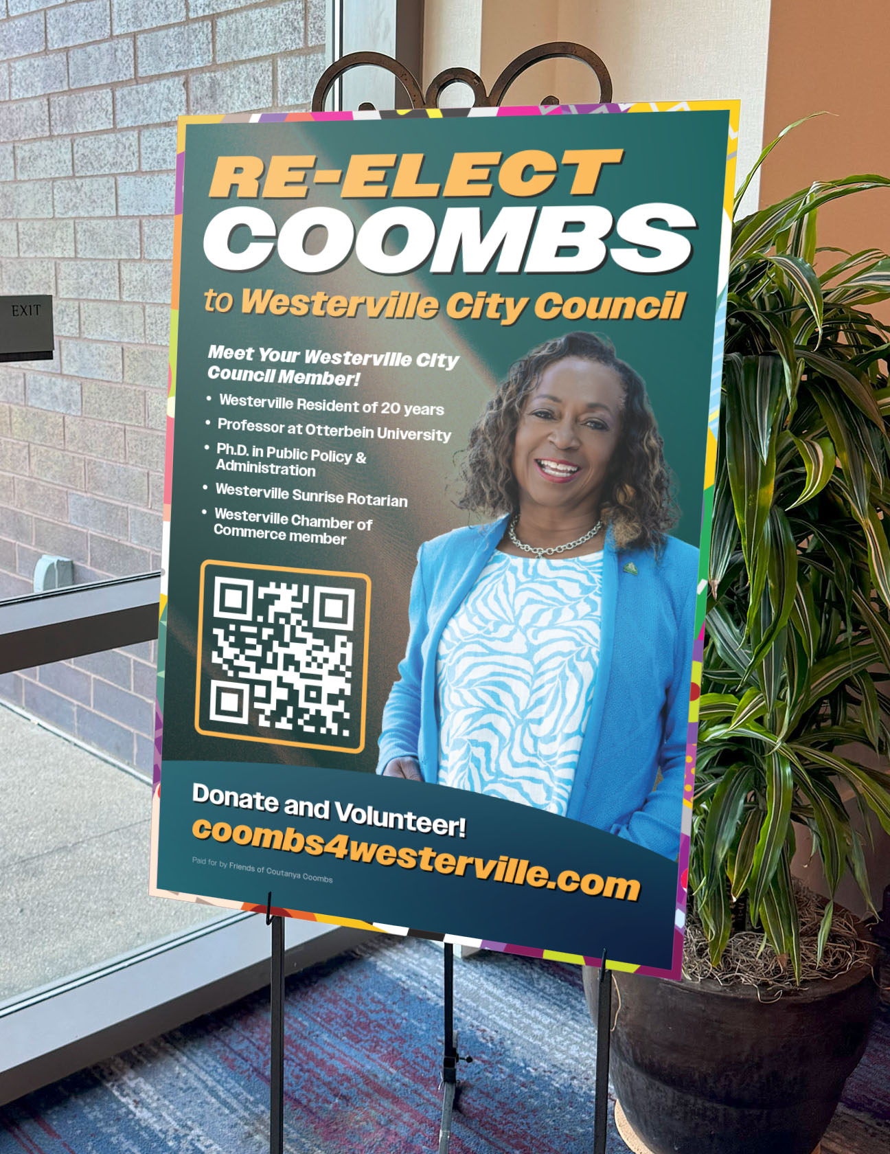 Re-Elect Coombs campaign poster design