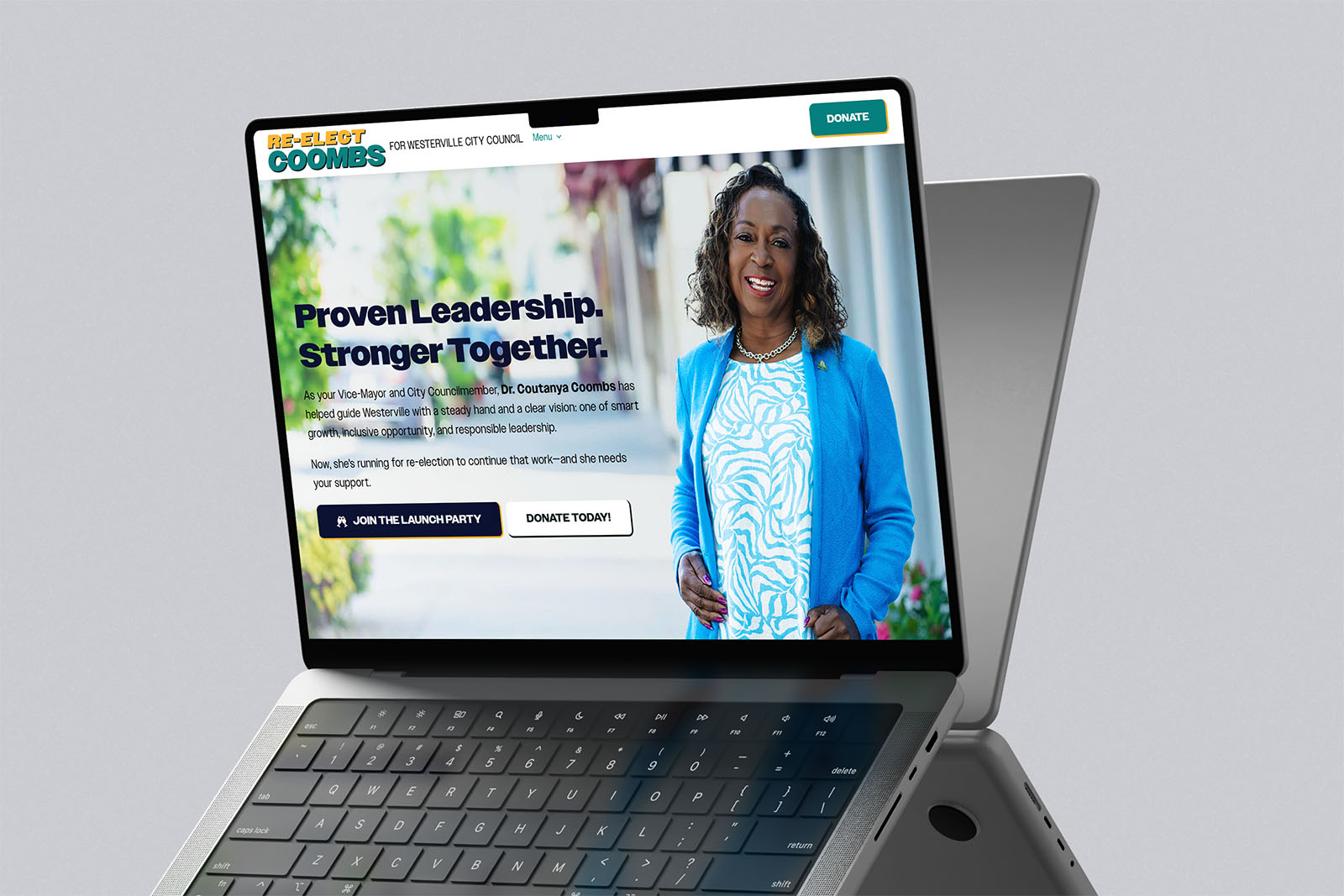 Re-Elect Coombs campaign website homepage screenshot