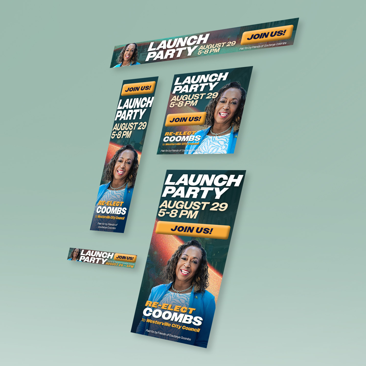 Re-Elect Coombs Mobilize display ad design