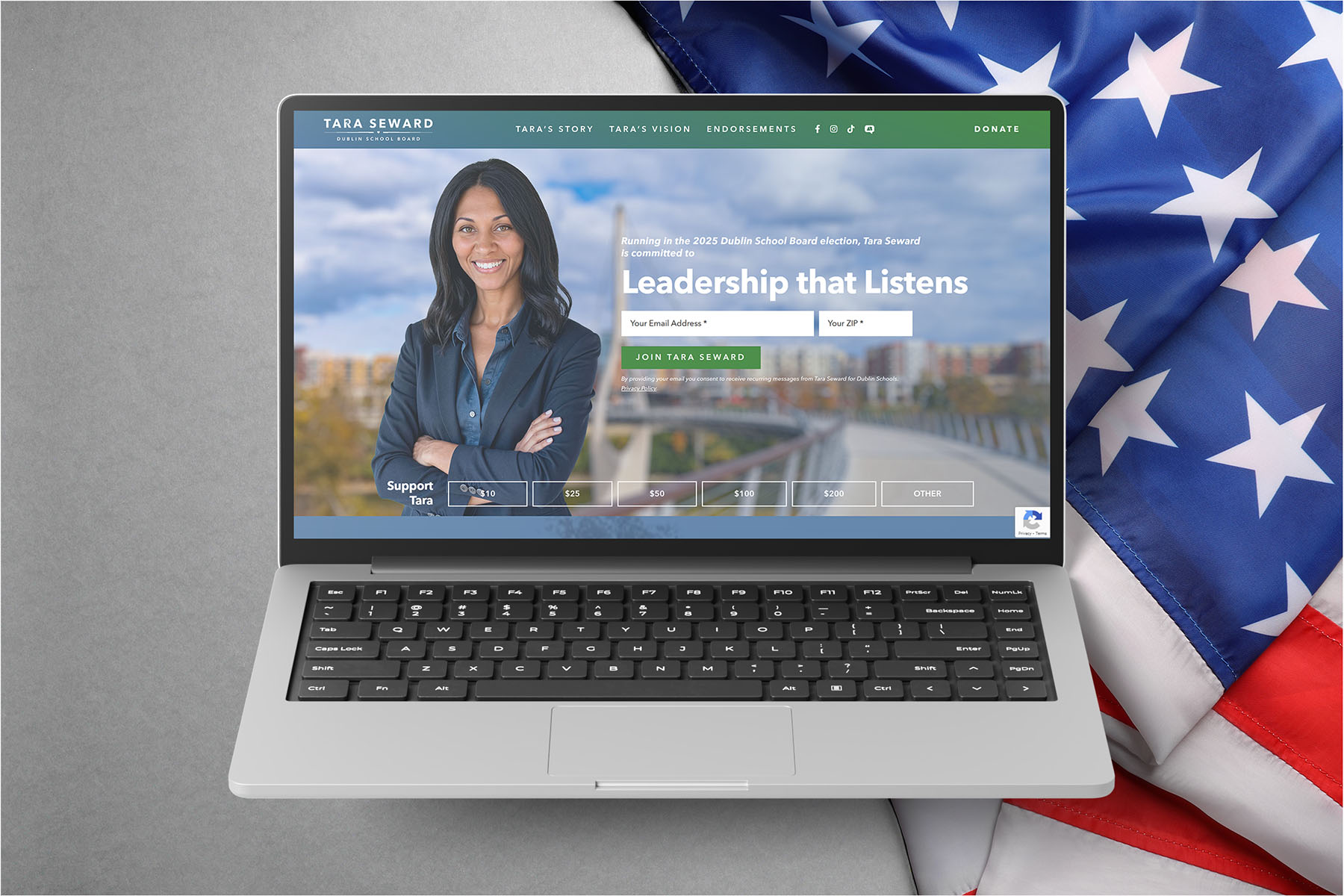 Dublin Ohio school board campaign branding for Tara Seward 2025